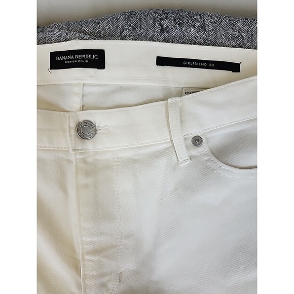 Banana Republic Girlfriend Jean Womens 33 White High Rise Skinny Denim Casual - Picture 4 of 11